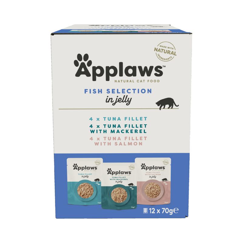 Zooplus Applaws Buste in Jelly Pacco misto 12 x 70 g Alimento umido per gatto