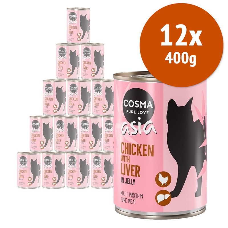 Zooplus Cosma Asia in gelatina 12 x 400 g Alimento umido per gatti