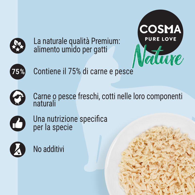Zooplus Cosma Nature 12 x 140 g Alimento umido per gatti 50% di sconto con spedizione gratuita