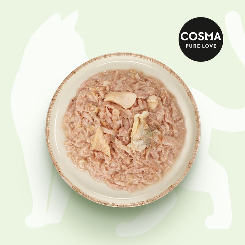 Zooplus Cosma Nature Christmas-Edition Tonno con Salmone & Vongole baby umido gatto Spedizione Gratuita