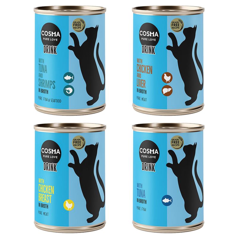 Zooplus Multipack risparmio Cosma Drink 12 x 100 g Bevanda snack per gatto Pezzi Unici