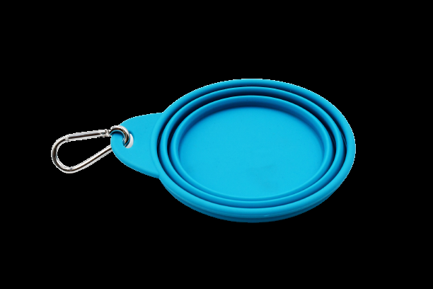 Miscota Musqui Piccola ciotola da viaggio pieghevole in silicone blu Nuova
