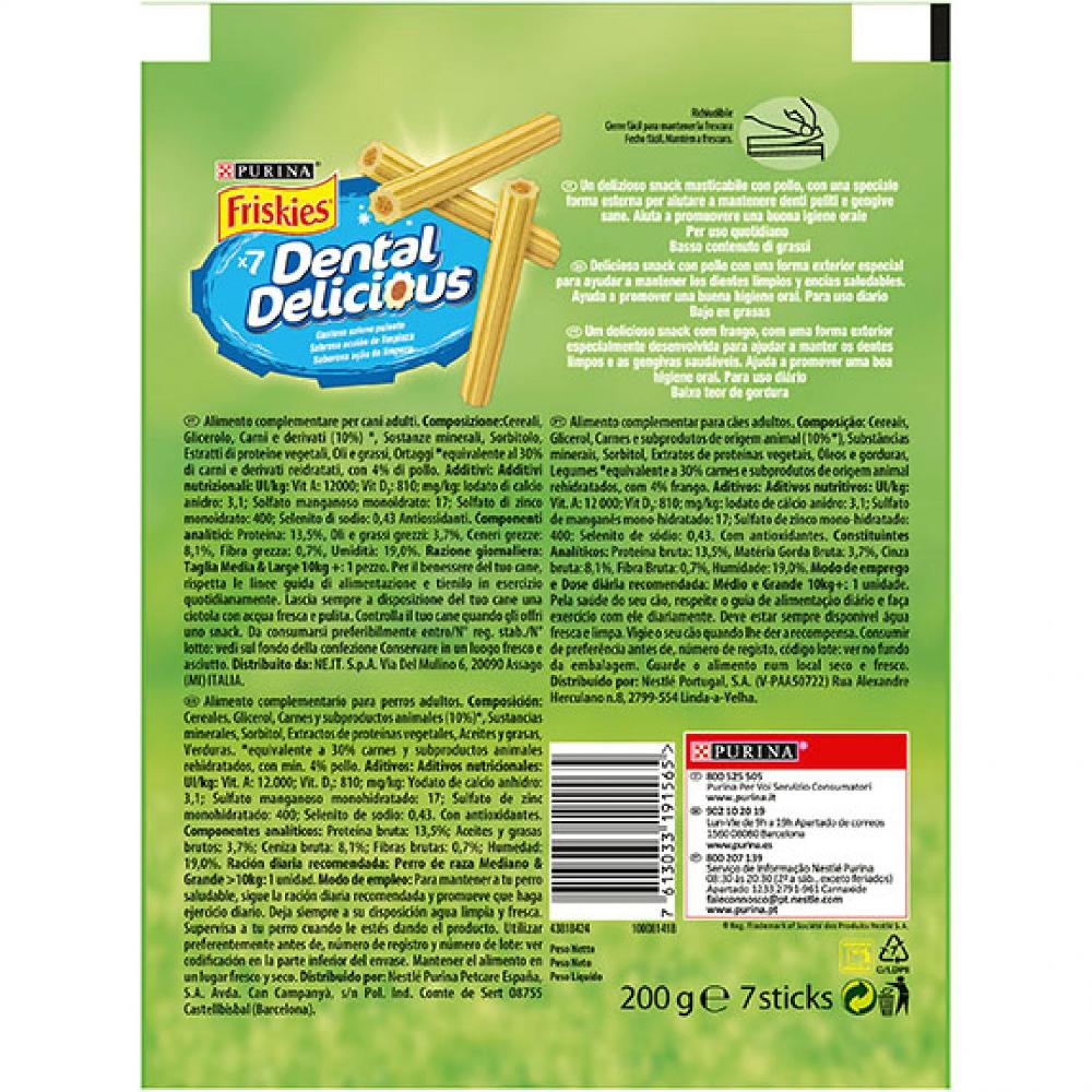 Miscota Purina Friskies Dental Delicious Masticabile per Cani Medi e Grandi di Pollo Online