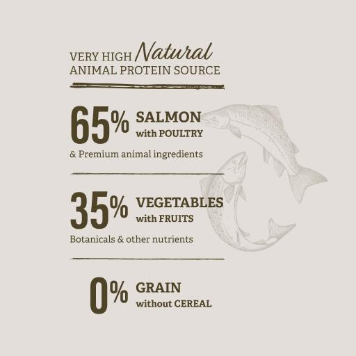 Miscota Traveness Ricetta di salmone sensibile senza cereali per alimenti naturali per cani Nuova