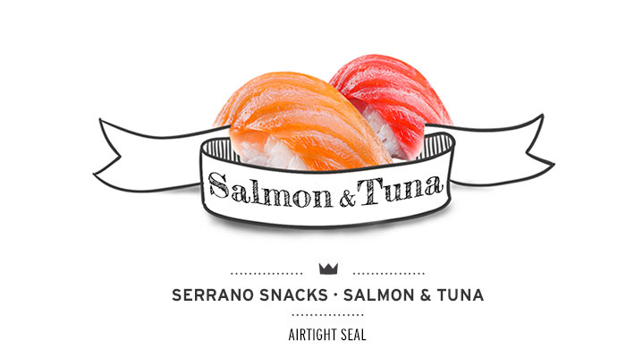 Miscota Mediterranean Natural Serrano Snacks con Salmone e Tonno Pezzi Unici