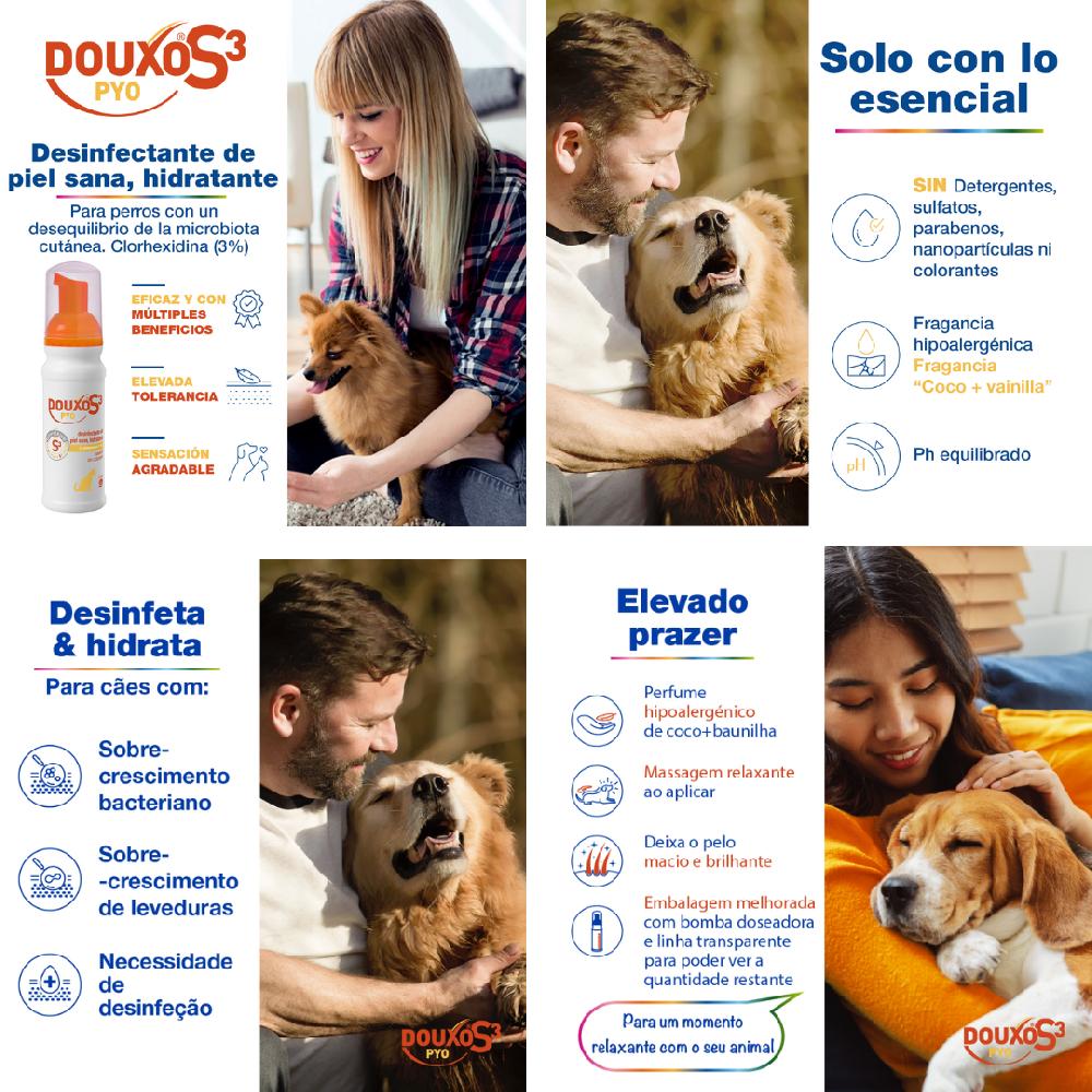 Miscota Douxo S3 Pyo Mousse Disinfettante e Idratante Pelle Sana per Cani e Gatti Sconti VIP