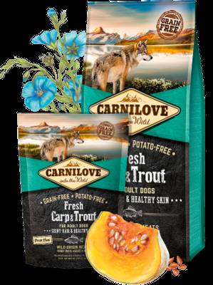 Miscota Carnilove Fresh Carp & Trout Hair & Skin Vendita calda