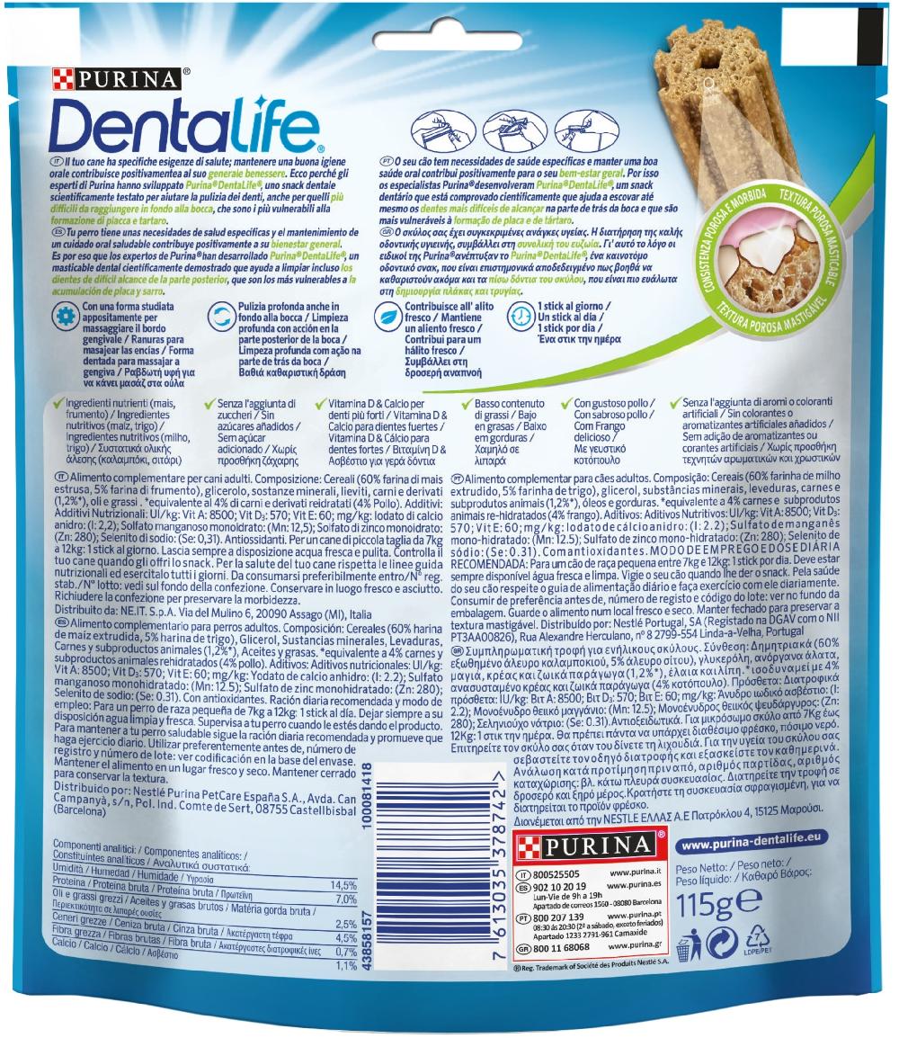 Miscota Dentalife Snack per la Cura del Cavo Orale nei Piccoli Cani da 7 a 12 kg Affare Del Giorno