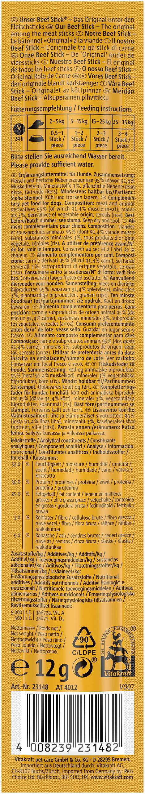 Miscota Vitakraft Beef-Stick Minerals per Cuccioli I Più Venduti