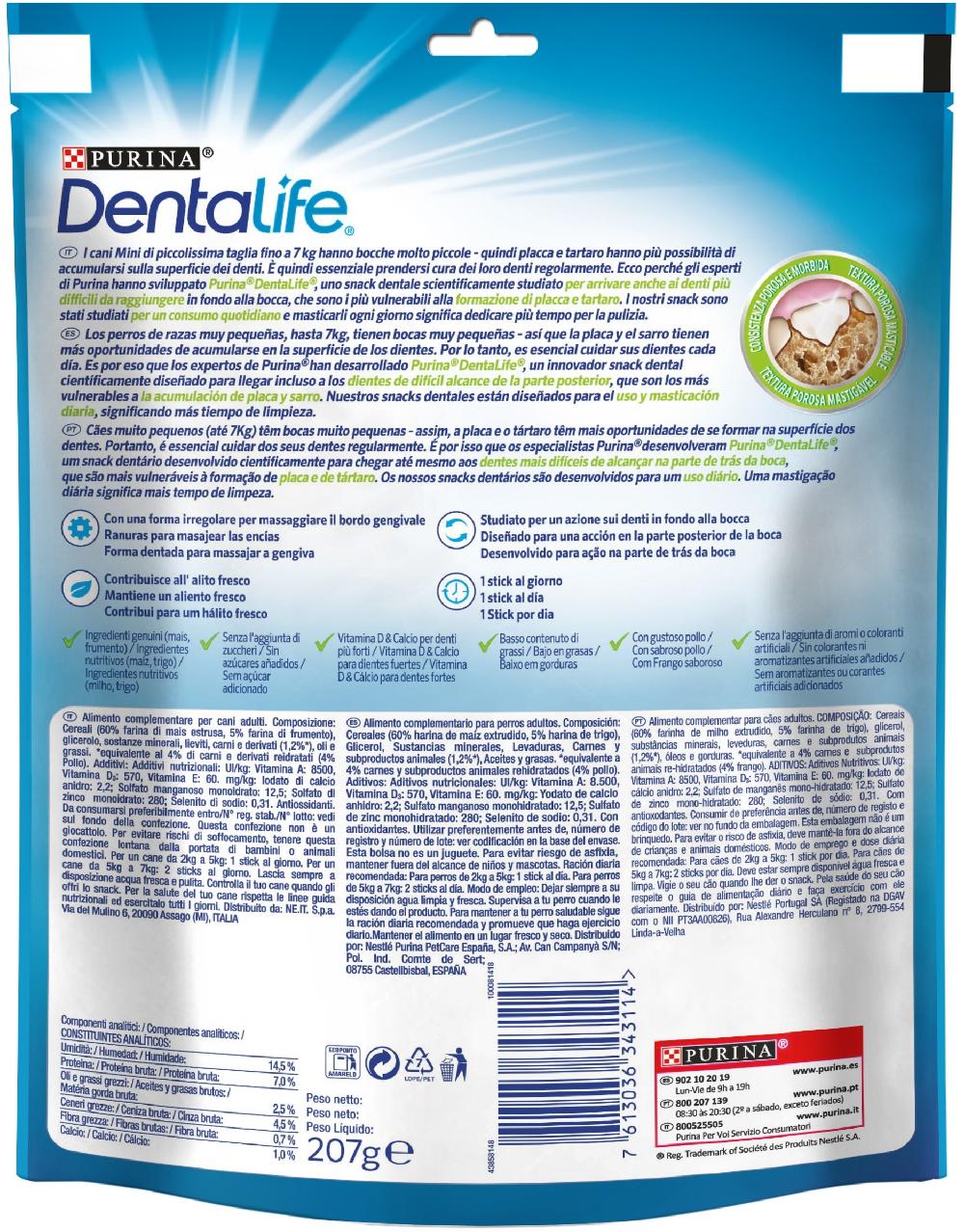 Miscota Dentalife Snack per la Cura del Cavo Orale per Cani in Miniatura da 2 a 7 Kg Grandi sconti