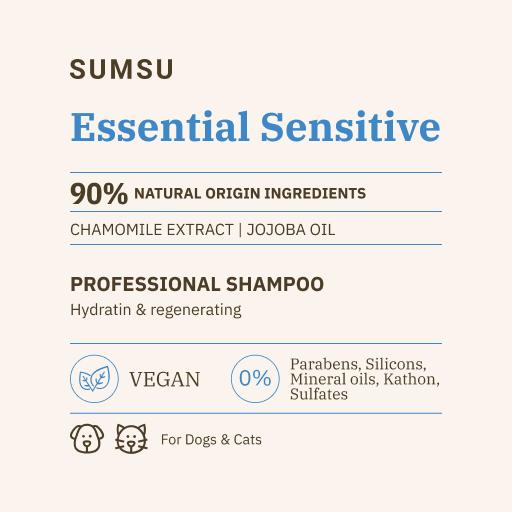 Miscota SUMSU Essential Sensitive Shampoo idratante vegano per cani e gatti Presa
