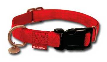 Miscota Nayeco Collare per cani in nylon Macleather rosso Esporta salva