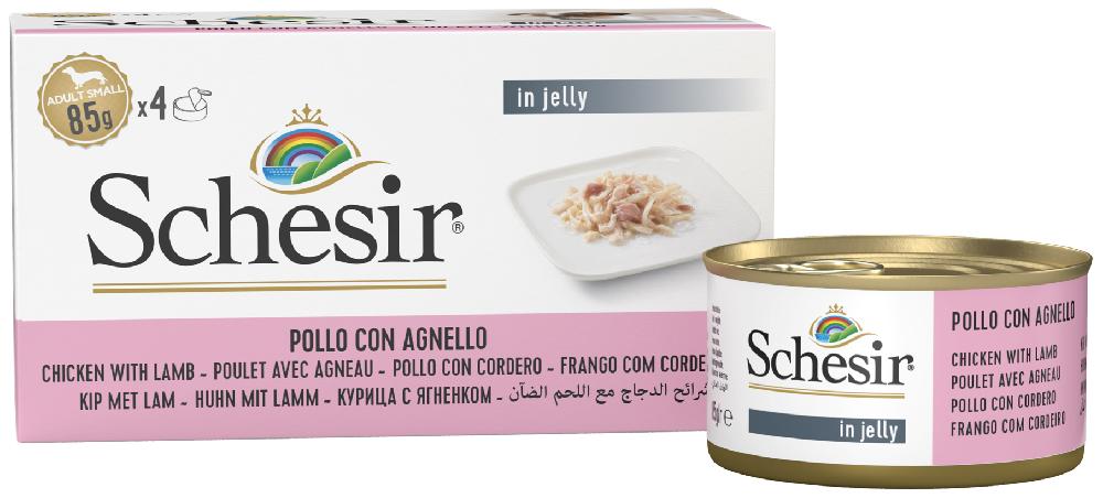 Miscota Schesir Multipack X4 Cibo Umido per Cani di Pollo con Agnello Online Outlet