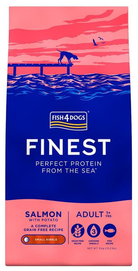Miscota Fish4Dogs Finest Adult Complete (Piccole Crocchette) Salmone Sostegno trimestrale