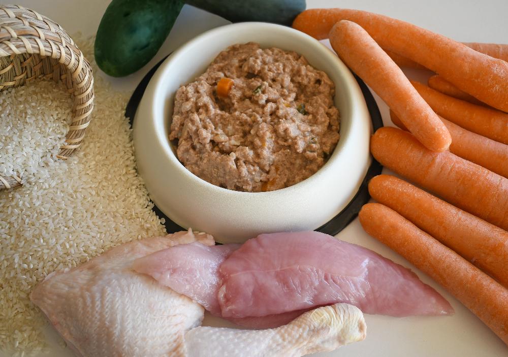 Miscota Hantu Alimento umido di pollo e tacchino con carote e zucchine per cani adulti Negozio