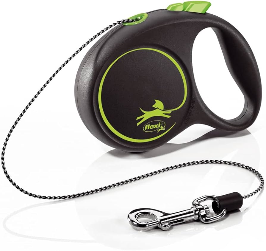 Miscota Flexi Guinzaglio di design nero Cordino di design nero verde Presa