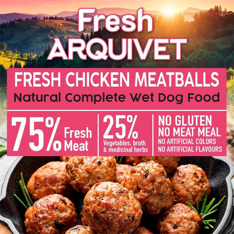 Miscota Arquivet Comída Húmeda Fresh Albóndigas de Pollo con Zanahoria y Guisantes Enormi sconti