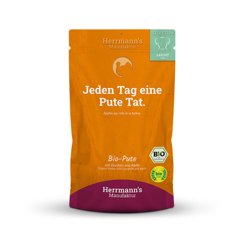 Herrmann's Selection Light Tacchino Bio con Zucchine e Mele per Cani