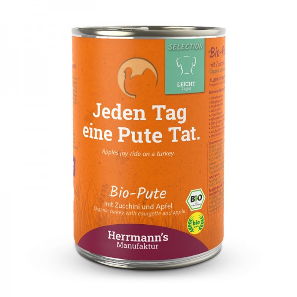 Herrmann's Selection Light Tacchino Bio con Zucchine e Mele per Cani In Saldo