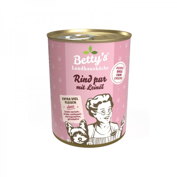 Betty's Landhausküche Manzo con Olio di Lino Umido per Cani In Vendita
