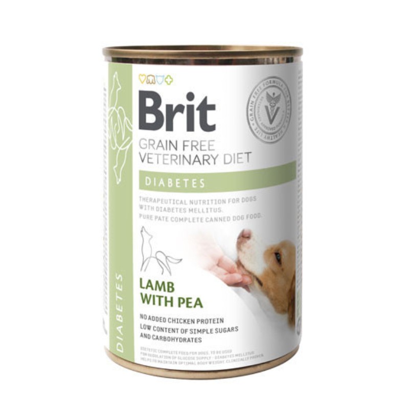 Brit Veterinary Diet Diabetes Agnello e Piselli Umido per Cani