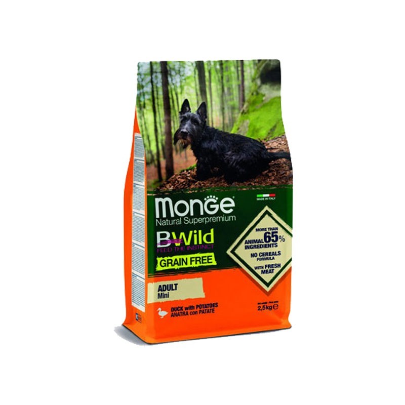Monge BWild Grain Free Anatra e Patate Adult Mini per Cani