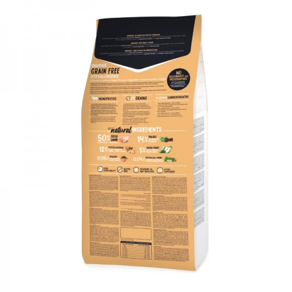 Ownat Dog Hypoallergenic Grain Free Adult Agnello per Cani Vendita Calda