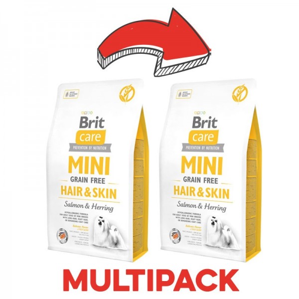 Brit Care Mini Grain Free Hair & Skin Salmone e Aringhe Nuova
