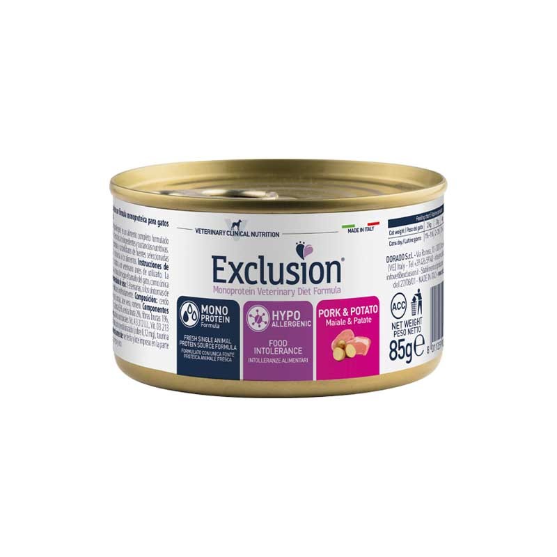 Exclusion Diet Hypoallergenic Maiale e Patate Umido per Gatti Fino al 65% di sconto