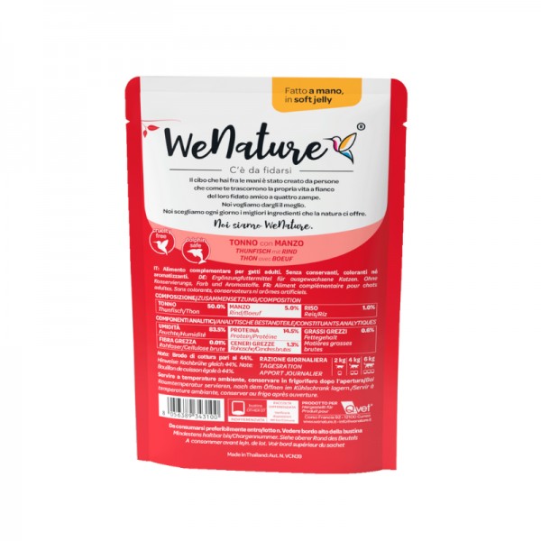 WeNature Tonno con Manzo Soft Jelly in Busta per Gatti In Vendita