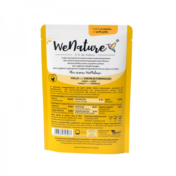 WeNature Pollo con Crema di Formaggio Soft Jelly in Busta per Gatti Offerte