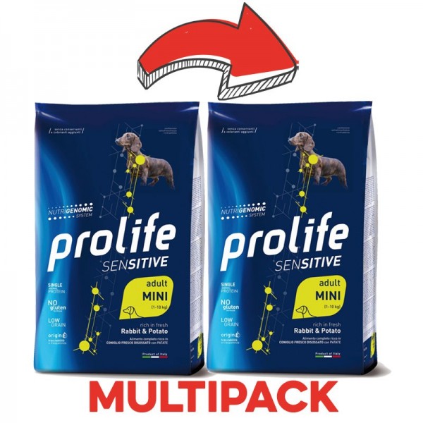 Prolife Sensitive Adult Mini Coniglio e Patate per Cani Sostegno trimestrale
