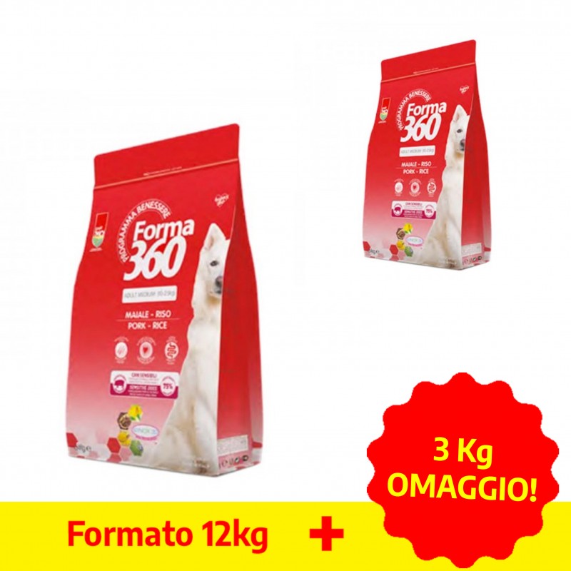 Forma360 Medium Adult Maiale e Riso Per Cani