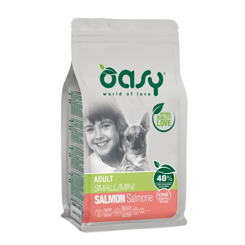Oasy One Animal Protein Adult Small/Mini Salmone per Cani