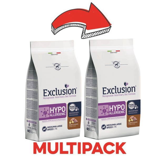 Exclusion Diet Hypoallergenic Coniglio e Patate Medium & Large Breed per Cani Offerta Giorno del Papà