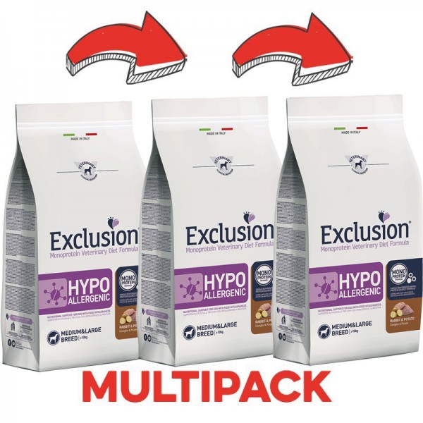 Exclusion Diet Hypoallergenic Coniglio e Patate Medium & Large Breed per Cani Offerta Giorno del Papà