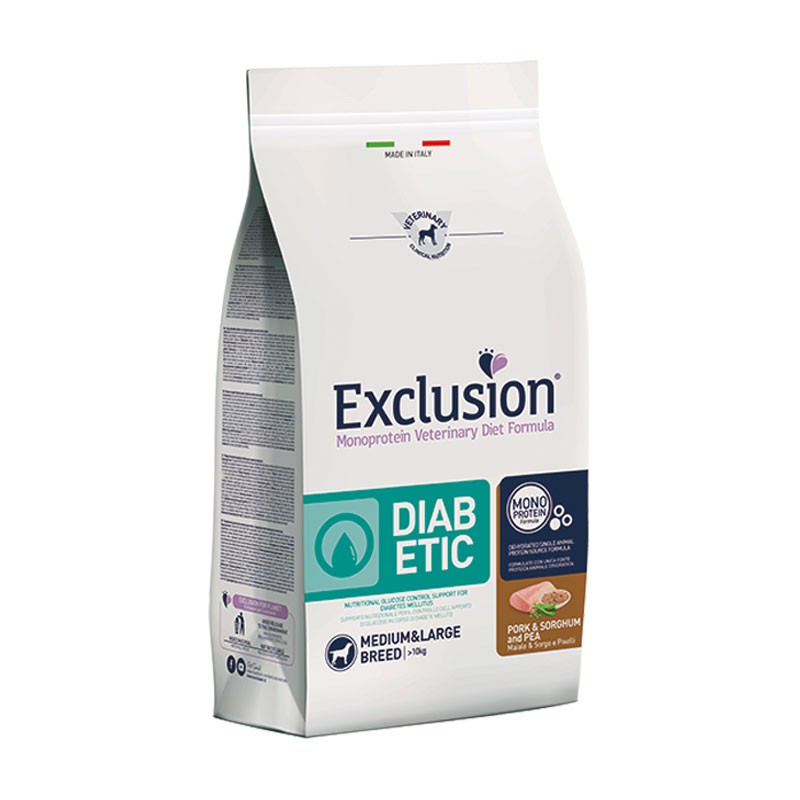 Exclusion Diet Diabetic Maiale Sorgo e Piselli Small Breed per Cani Offerte esclusive