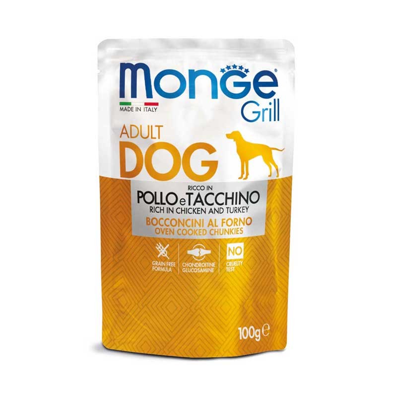 Monge Bocconcini Grill con Pollo e Tacchino per Cani