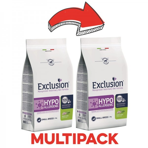 Exclusion Diet Hypoallergenic Insetti e Piselli Adult Small Breed per Cani Fino al 65% di sconto