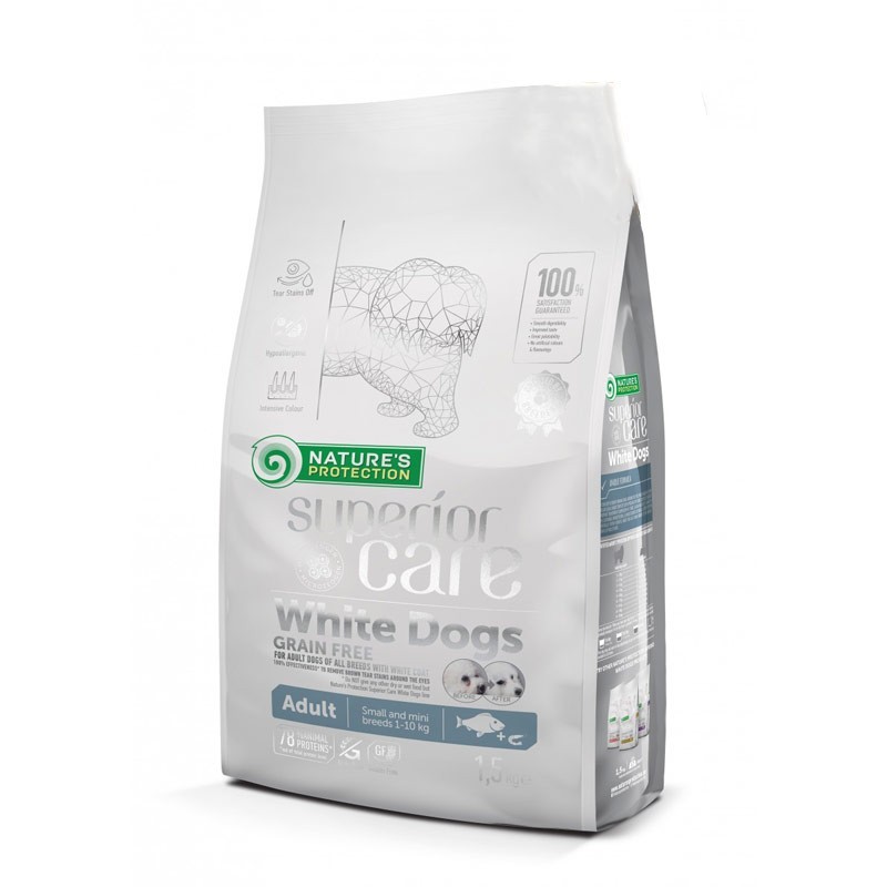 Nature's Protection Superior Care White Dogs Grain Free Adult Small & Mini Breeds con Pesce Bianco