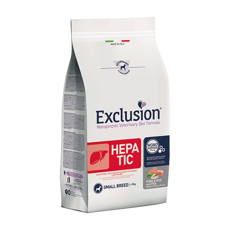 Exclusion Diet Hepatic Maiale e Piselli Small Breed per Cani
