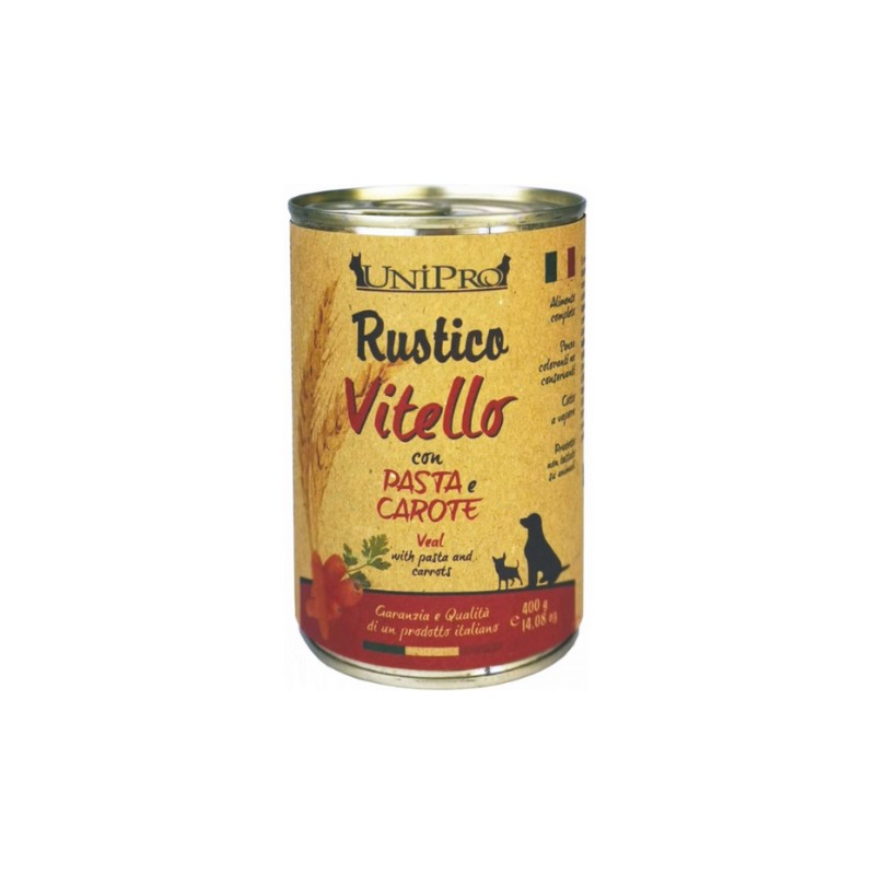 Unipro Rustico Vitello con Pasta e Carote per Cani Vendita Economica