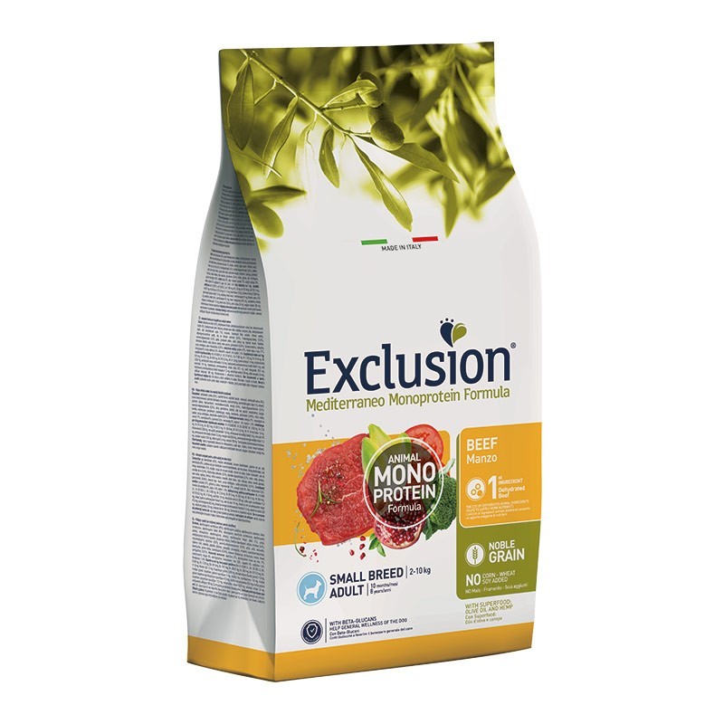 Exclusion Mediterraneo Adult Manzo Small Breed per Cani