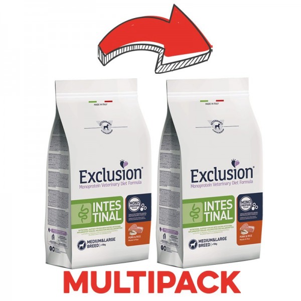 Exclusion Diet Intestinal Maiale e Riso Adult Medium & Large per Cani Fino al 50% di sconto