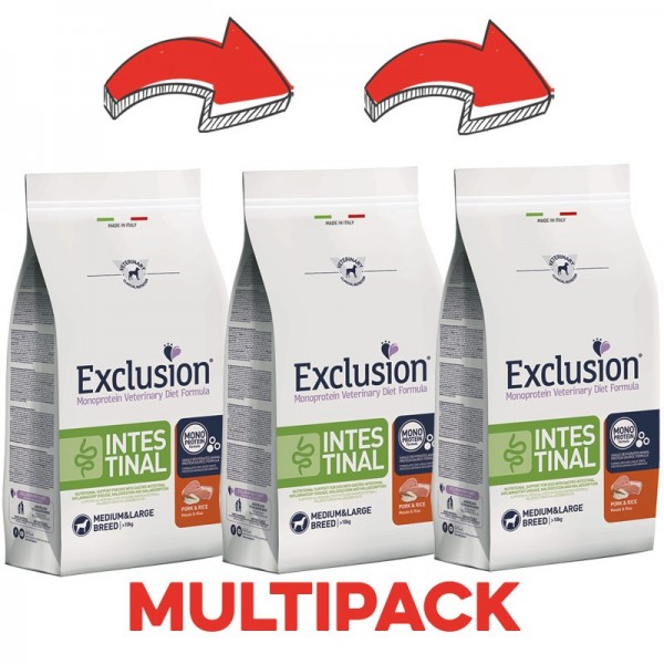 Exclusion Diet Intestinal Maiale e Riso Adult Medium & Large per Cani Fino al 50% di sconto