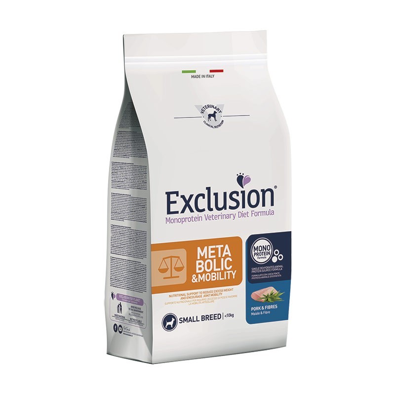 Exclusion Diet Metabolic & Mobility Maiale e Fibre Small Breed per Cani