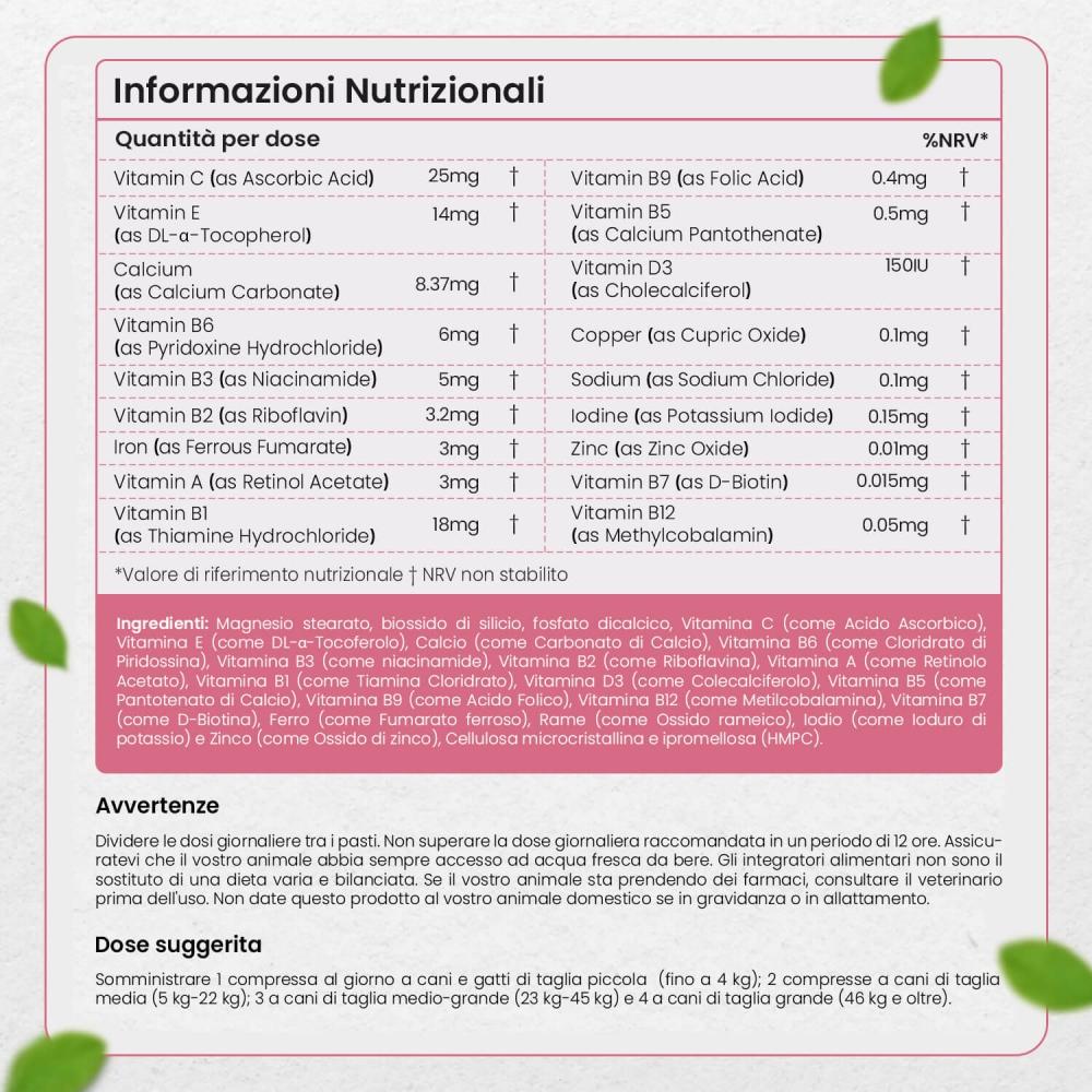 Animigo Integratore Multivitaminico per Cani e Gatti Spedizione Gratuita
