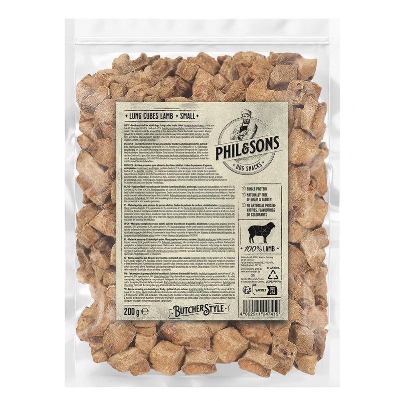 Bitiba Phil & Sons Cubetti di polmone di agnello disidratati Snack per cane Economico