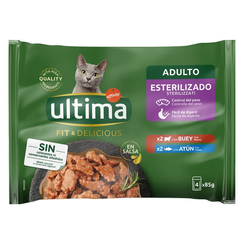 Bitiba Ultima Cat Sterilized 48 x 85 g Alimento umido per gatti Spedizione Gratuita