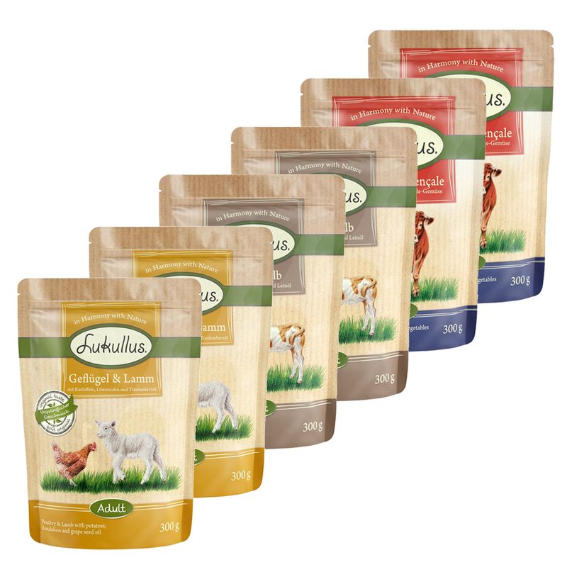 Bitiba Lukullus in buste 48 x 300 g Alimento umido per cane Qualità Garantita